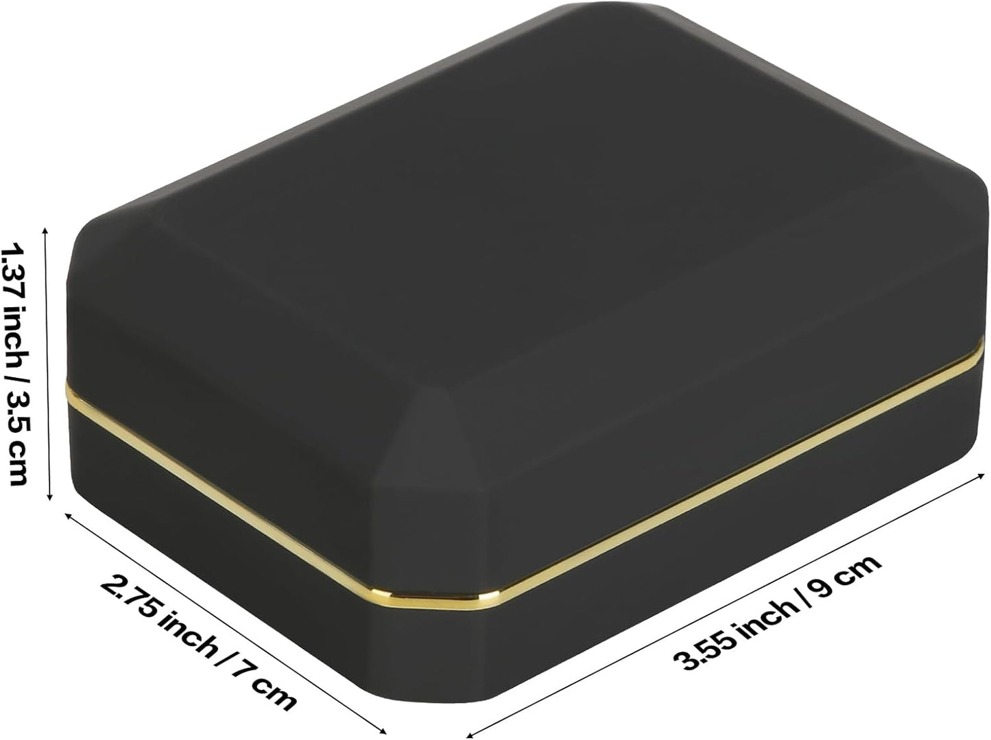 Pendant Necklace Gift Box with LED Light - Black