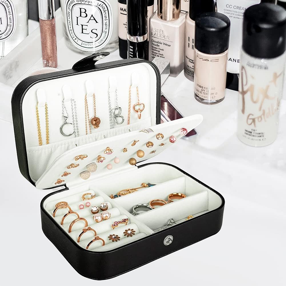PU Leather Small Jewelry Organizer for Women Girls