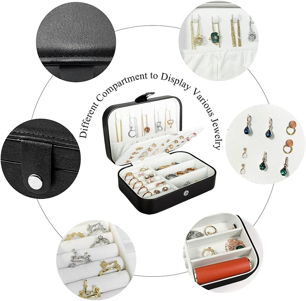 PU Leather Small Jewelry Organizer for Women Girls
