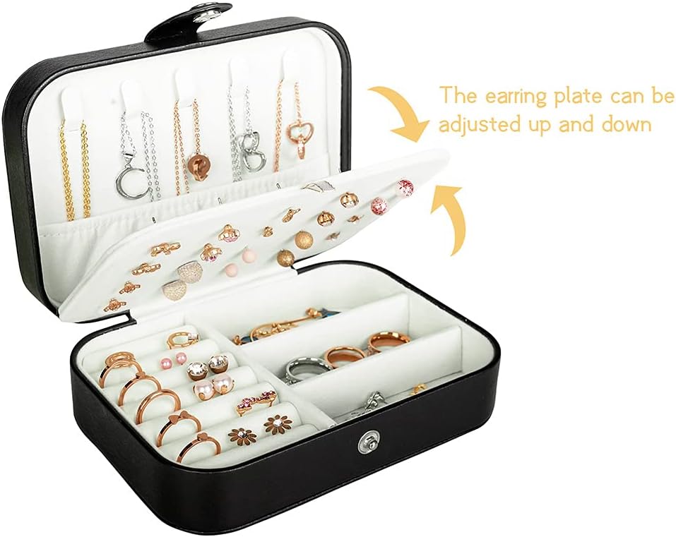PU Leather Small Jewelry Organizer for Women Girls