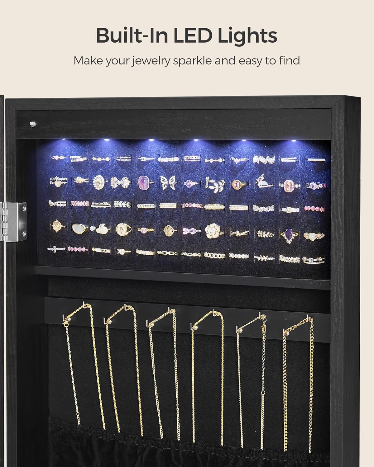 Wall-Mounted Cabinet with LED Interior Lights