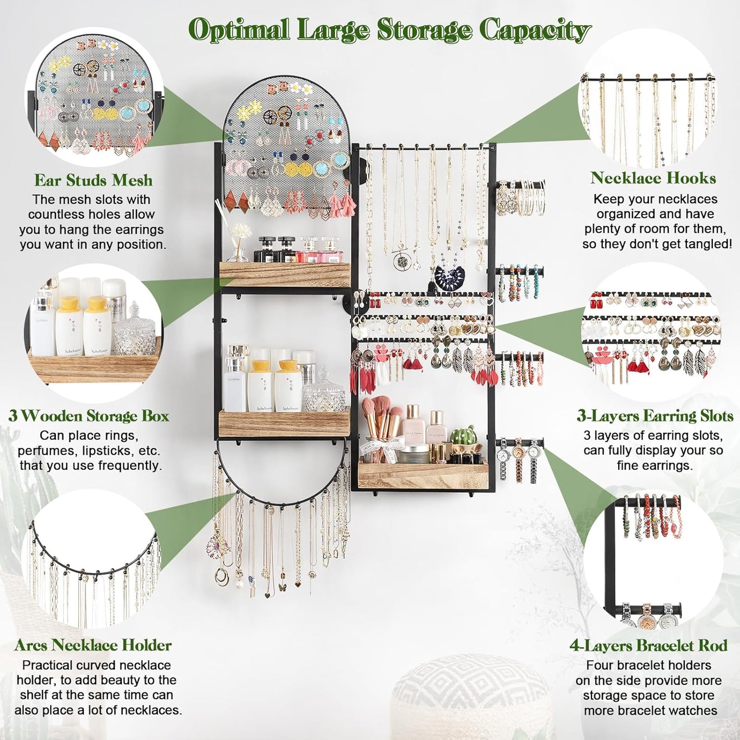 large wall hanging jewelry organizer