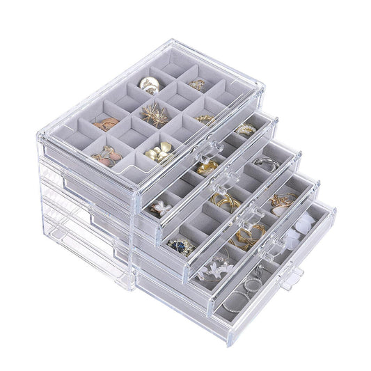 Earring Jewelry Organizer with 5 Drawers