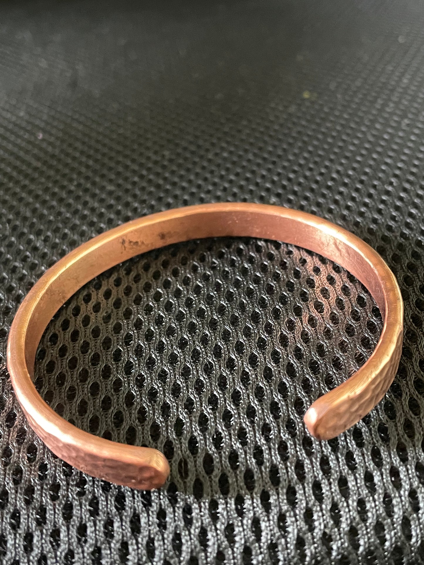 Hammered Copper Bracelet for Men Adjustable