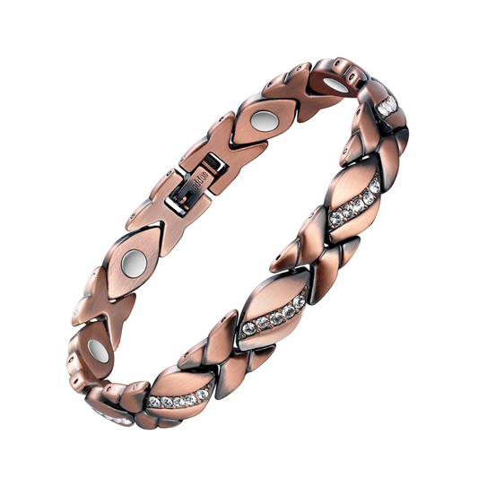 Magnetic Copper Bracelet for Women with Crystal