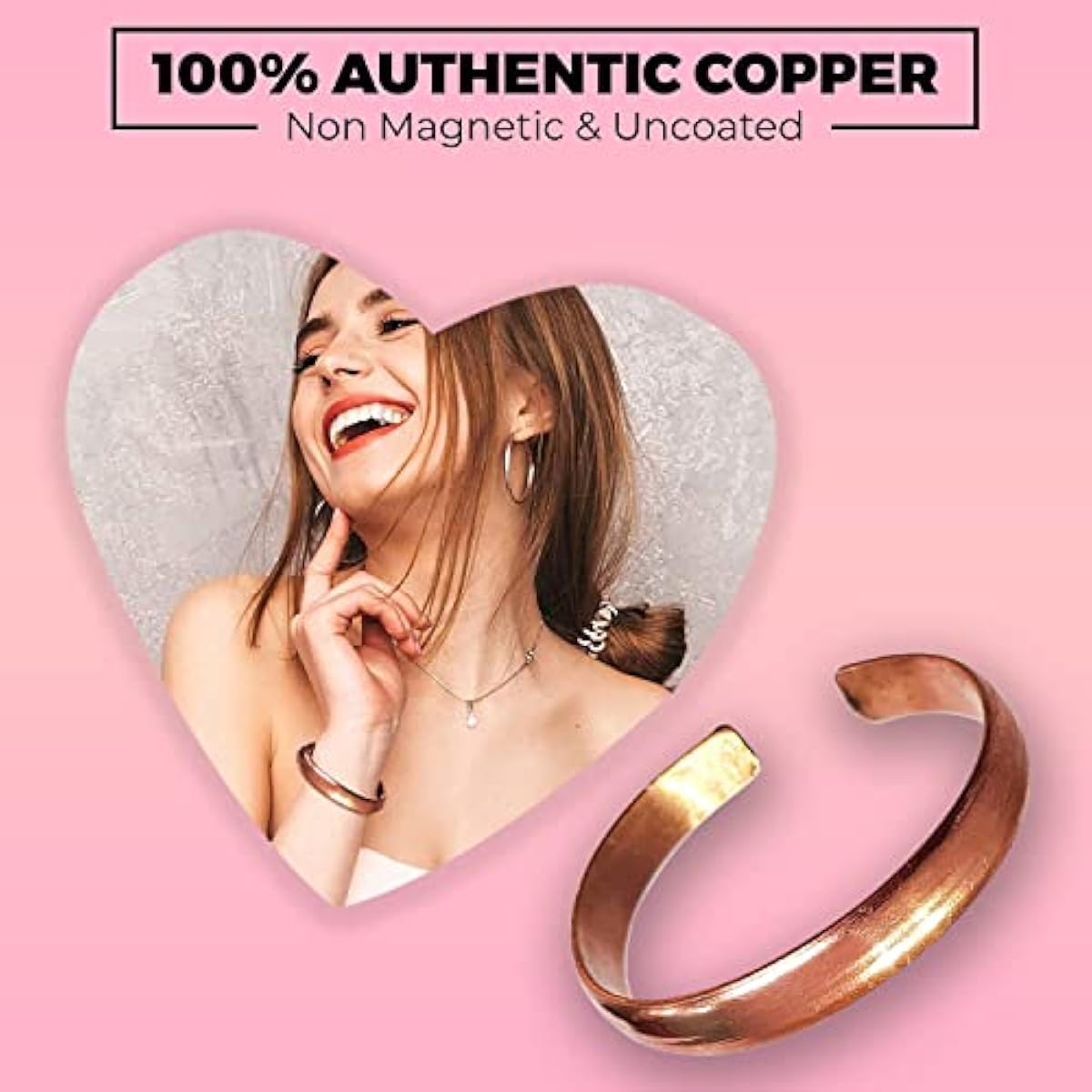 Set of 2 Plain Copper Bracelet for Arthritis Joint Inflammation