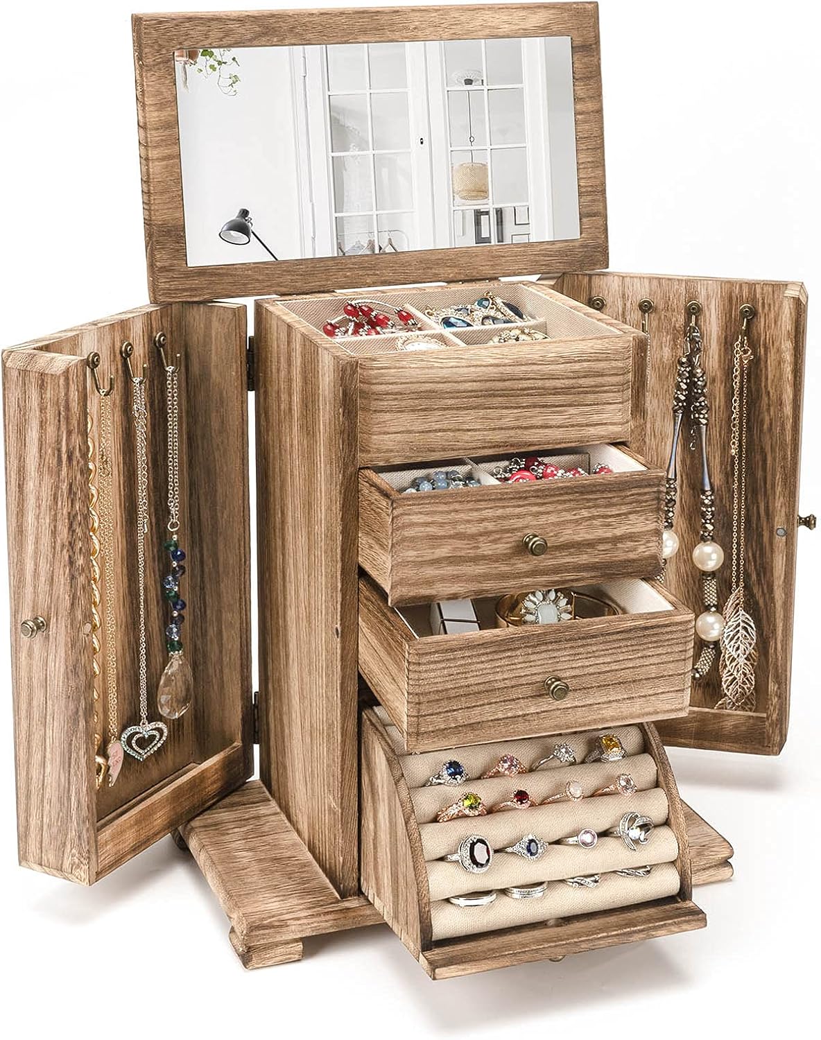 rustic wooden jewelry box
