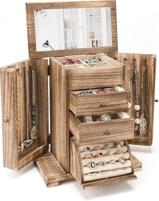 rustic wooden jewelry box