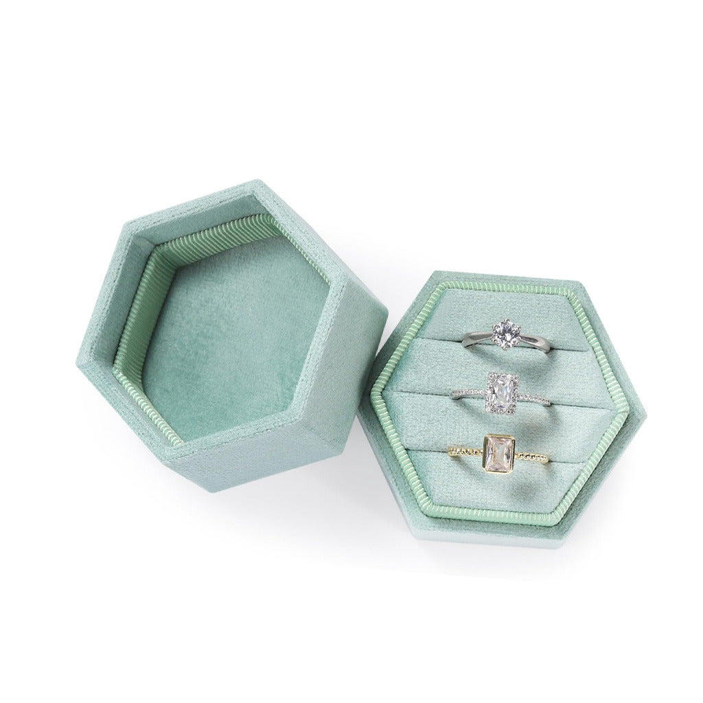 3 Slots Hexagon Ring Gift Box Wedding Ring Box