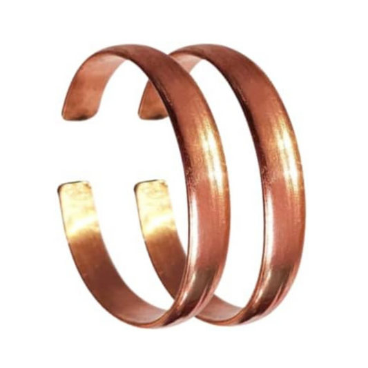 Set of 2 Plain Copper Bracelet for Arthritis Joint Inflammation