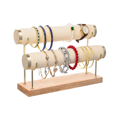 Two Tier Bracelet Stand Bangle Display Holder with T-bar