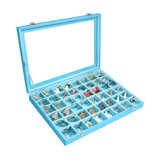 48 Grid Earring Organizer Tray with Clear Lid