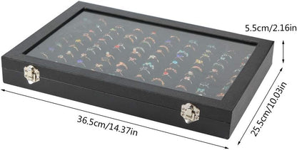 100 Slots Ring Display Case - Sky Blue