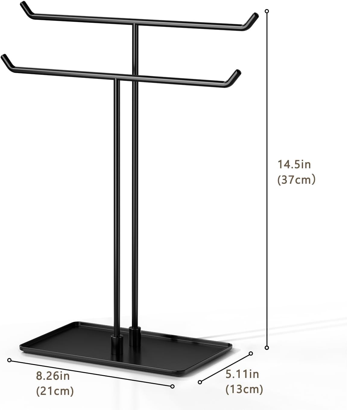 Black Metal Necklace Holder Stand for Home Decor
