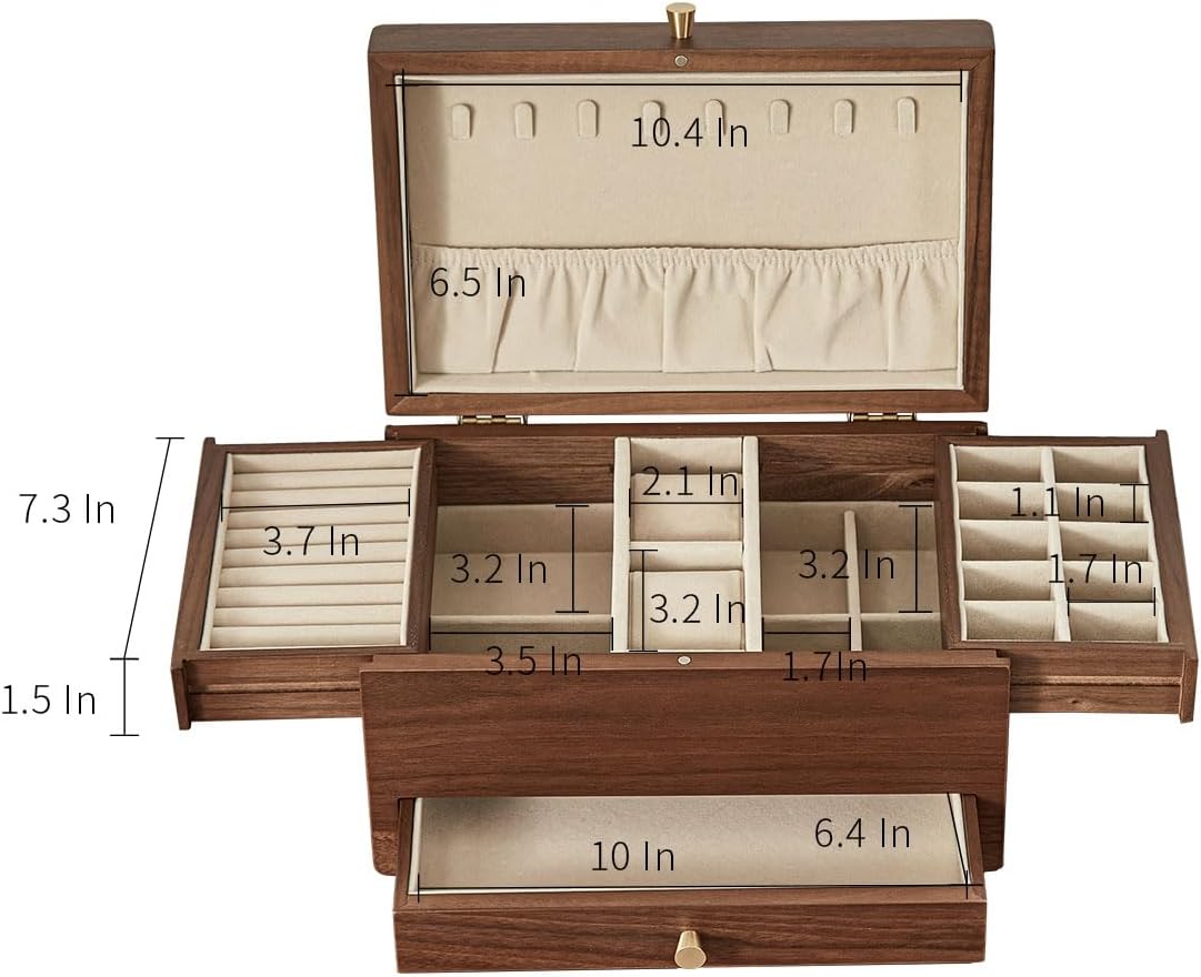 wooden jewelry box organizer