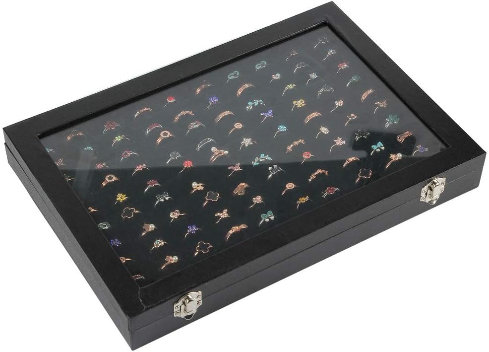 100 Slots Ring Display Case - Sky Blue