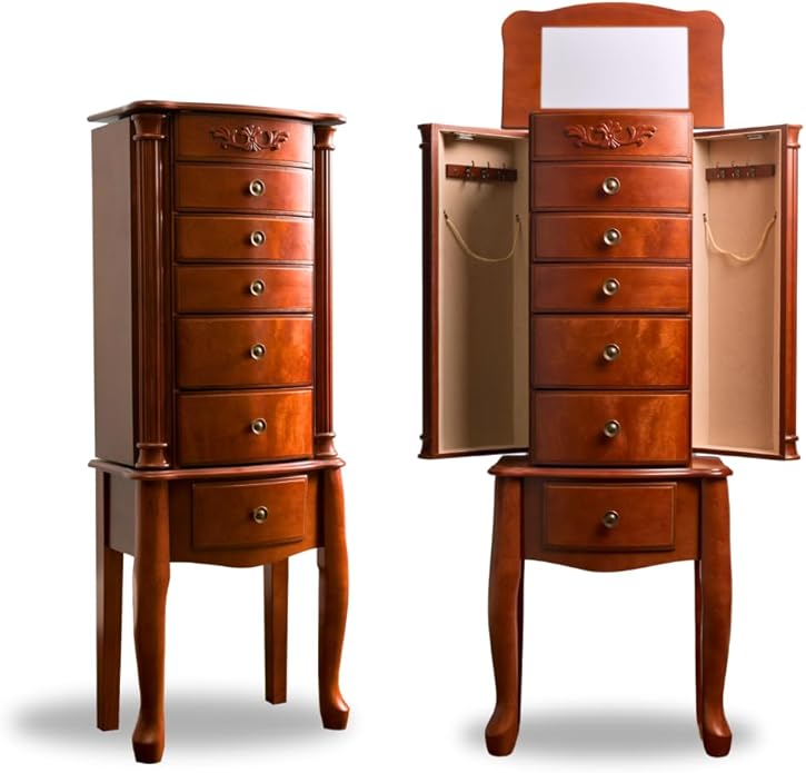 mirror jewelry cabinet standing armoire organizer