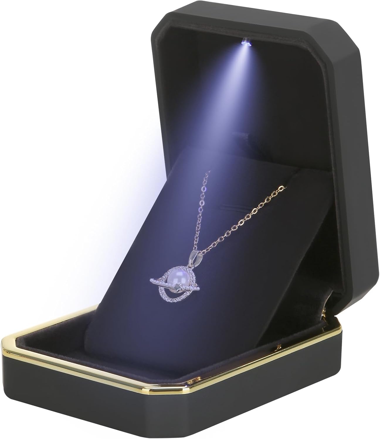 Luxury LED Pendant Necklace Gift Box with LED Light