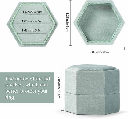Velvet Ring Box Storage 3 Slots  for Wedding