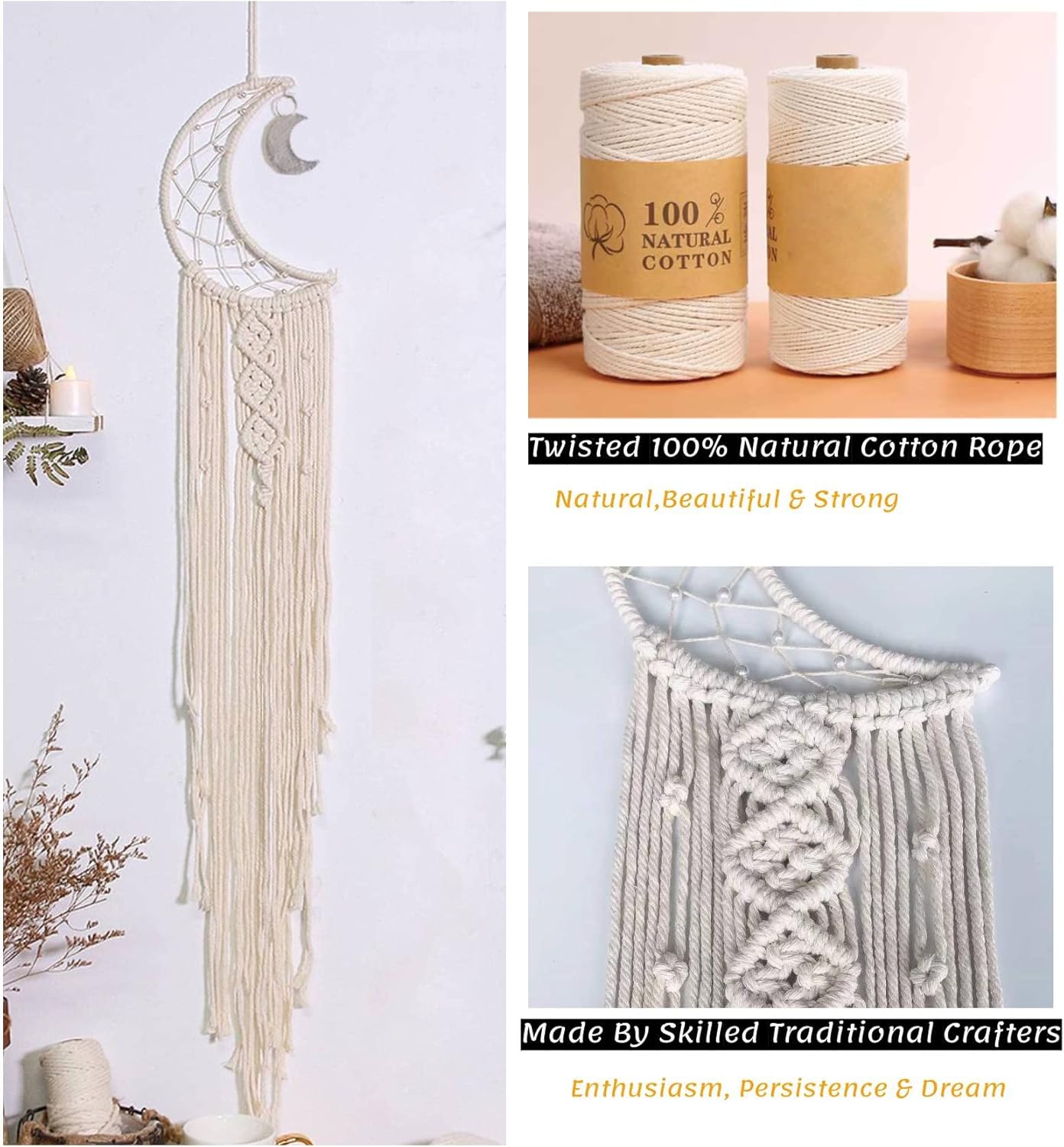 Moon Dream Catcher with Lights