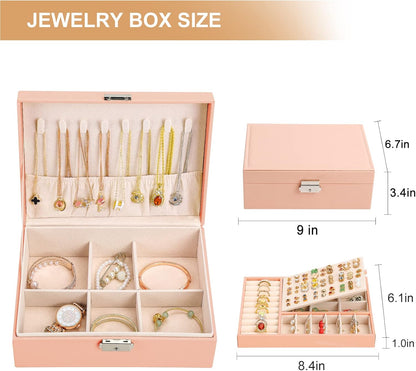 Leather Jewelry Box for Girls with Lock