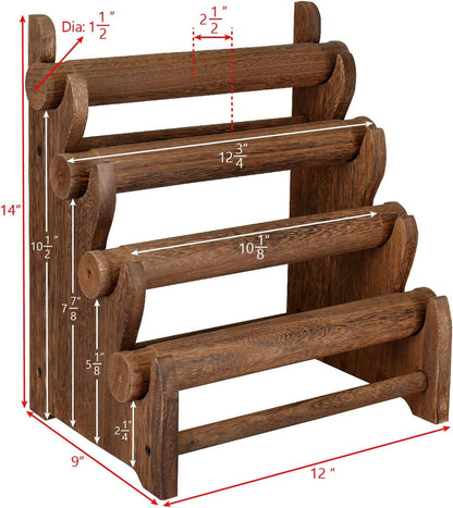 2 Pcs Wooden 4 Tier Bracelet Bangle Display Stand