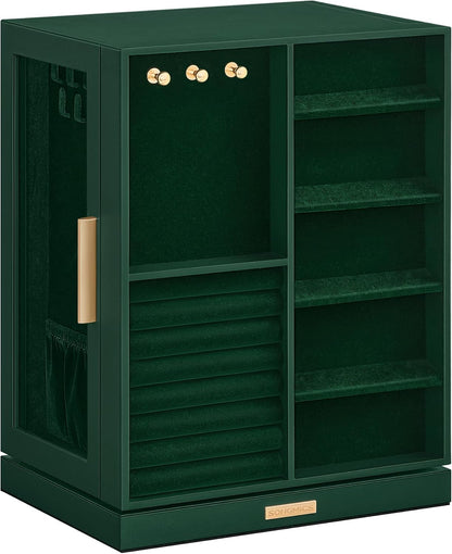 Premium Jewelry Storage Case with 5 Drawers - Green