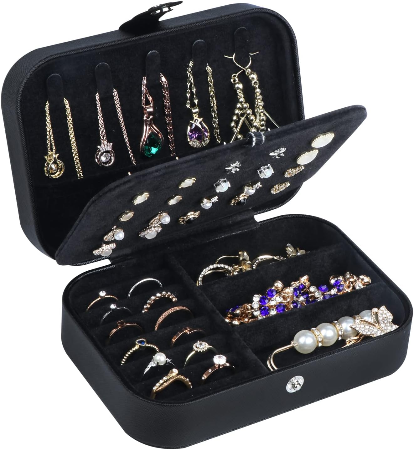 PU Leather Small Jewelry Organizer for Women Girls