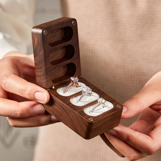 Wooden Ring Box for Wedding Ceremony Ring Bearer Box