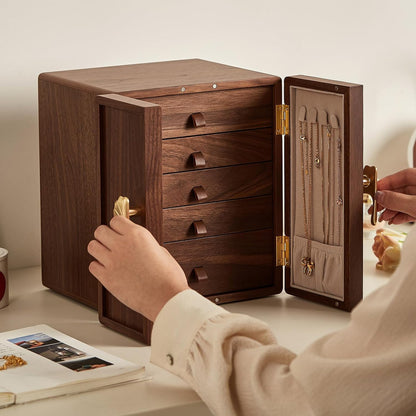 black walnut wooden jewelry box