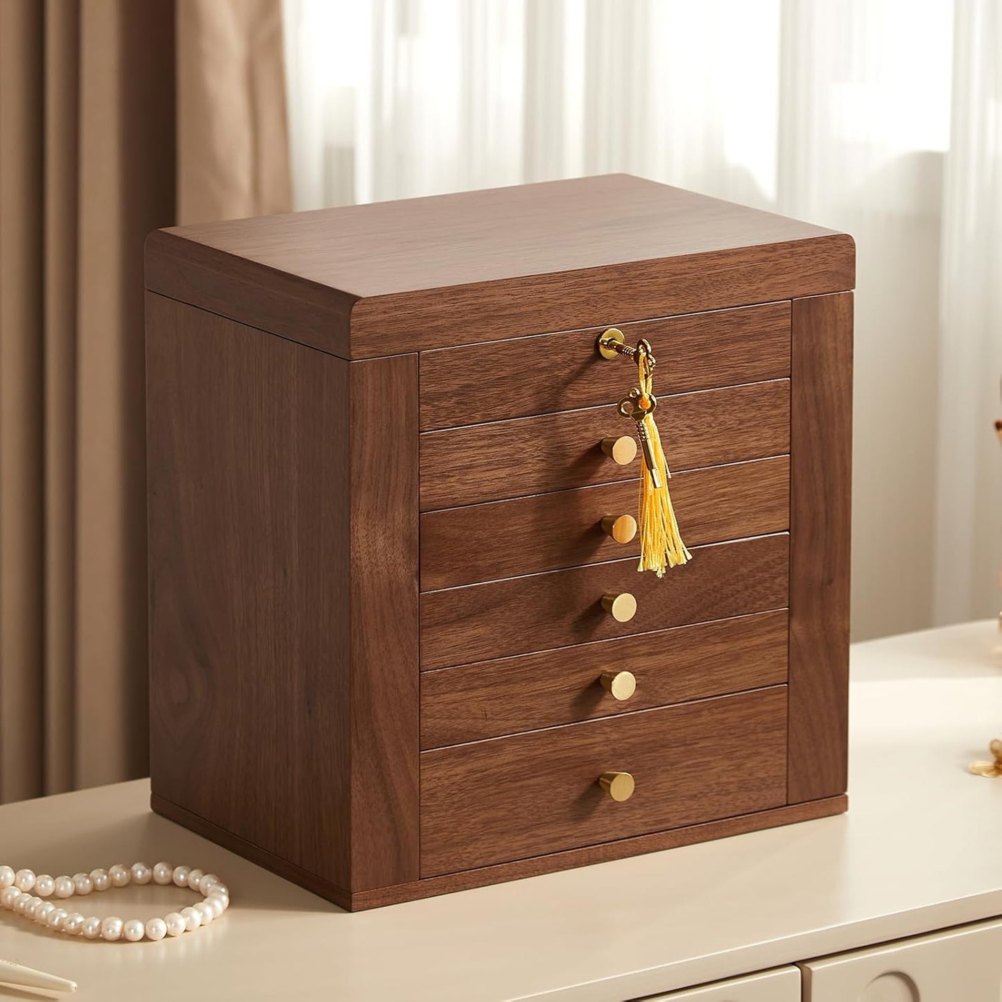 wooden jewelry box organizer