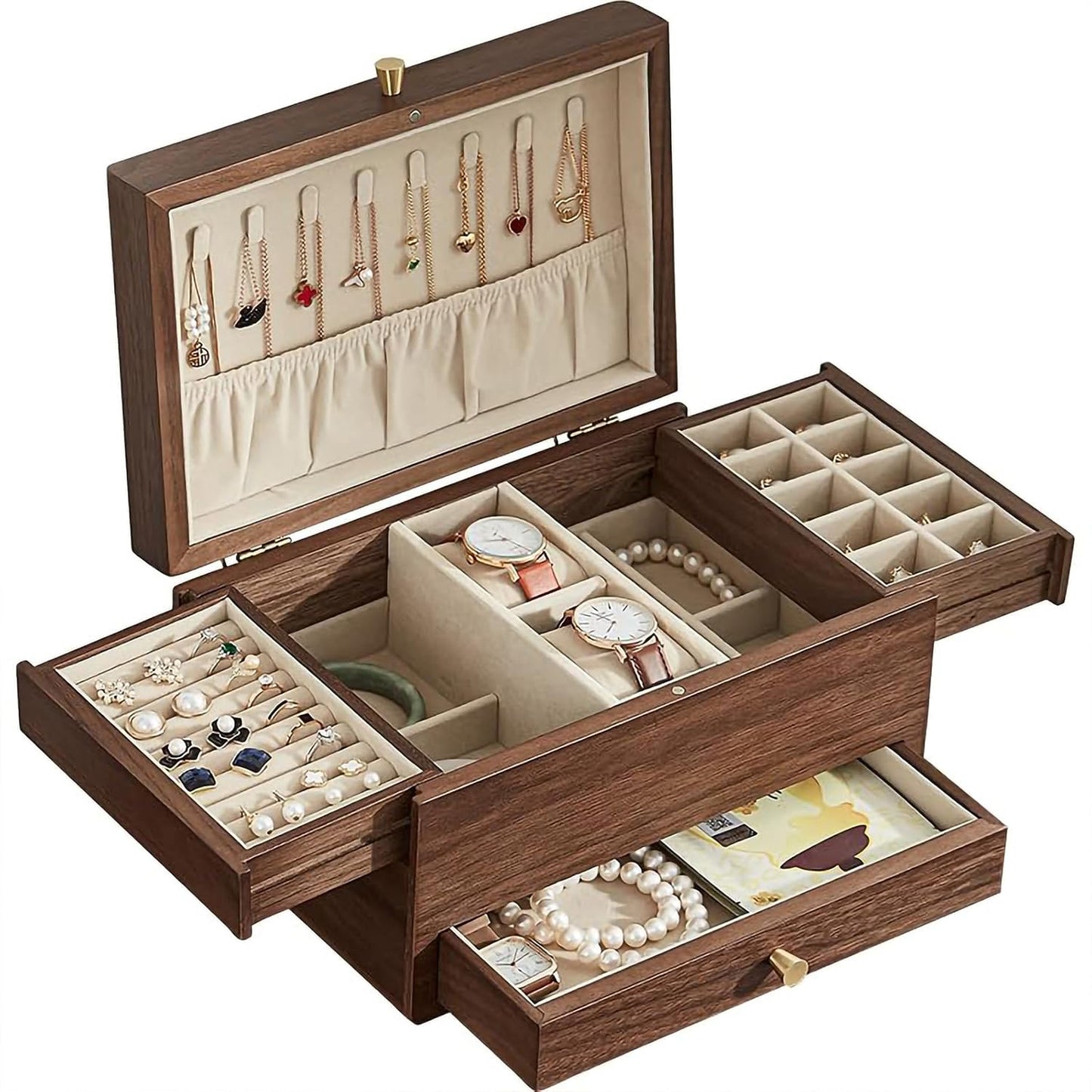 Black Walnut Wooden Jewelry Box