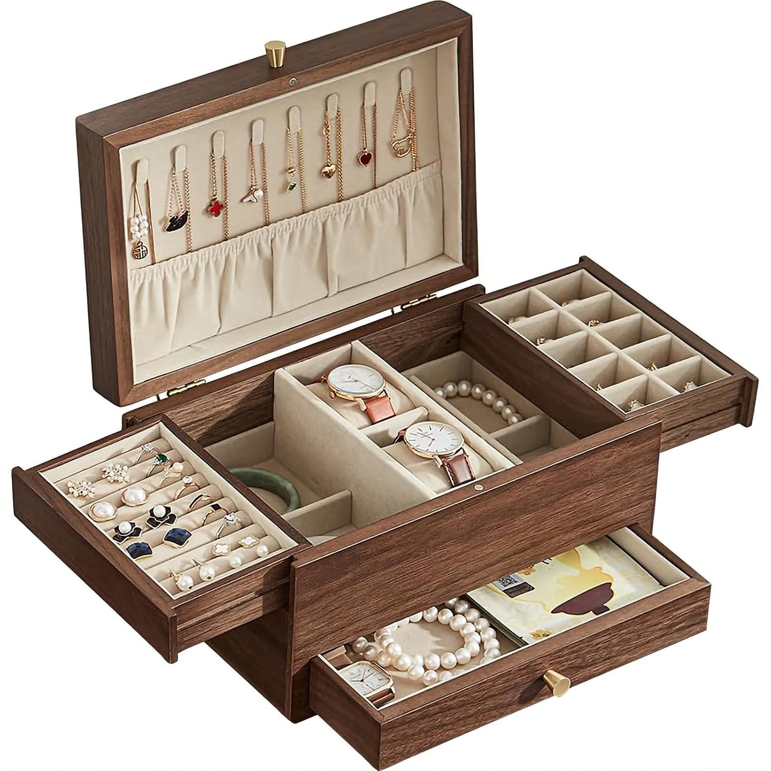 Black Walnut Wooden Jewelry Box