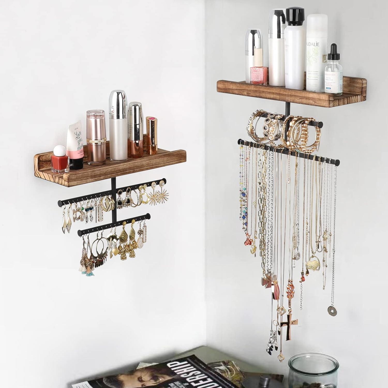 wooden wall jewelry hanger