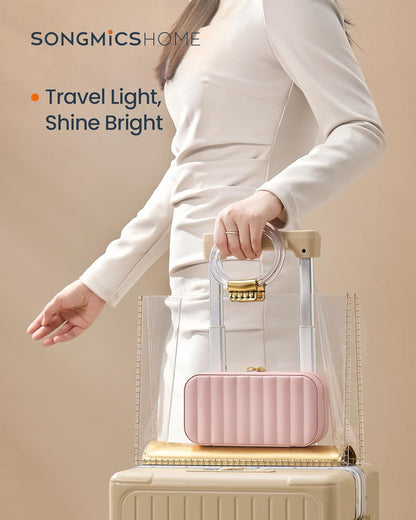 Velvet Travel Jewelry Box with Large Mirror