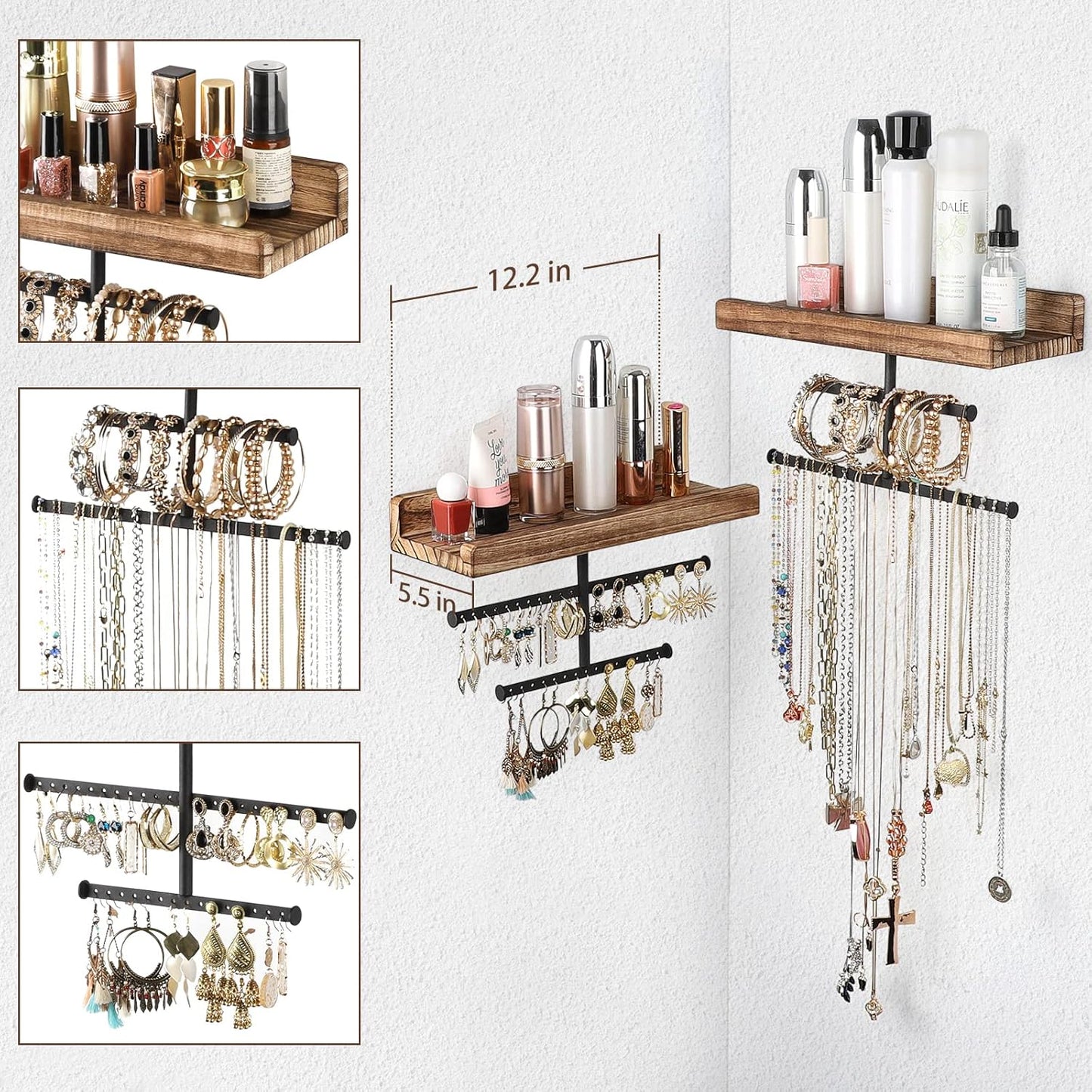 wooden wall jewelry hanger