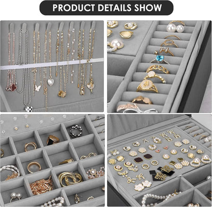 Large Jewelry Organizer Storage Case with Lock