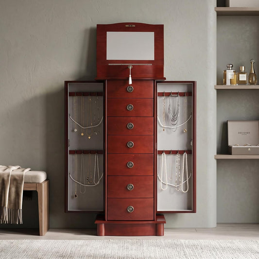 Extra Large Jewelry Armoire with Mirror