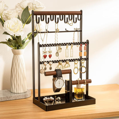 6 Tier Jewelry Stand Necklace Holder with 15 Hooks