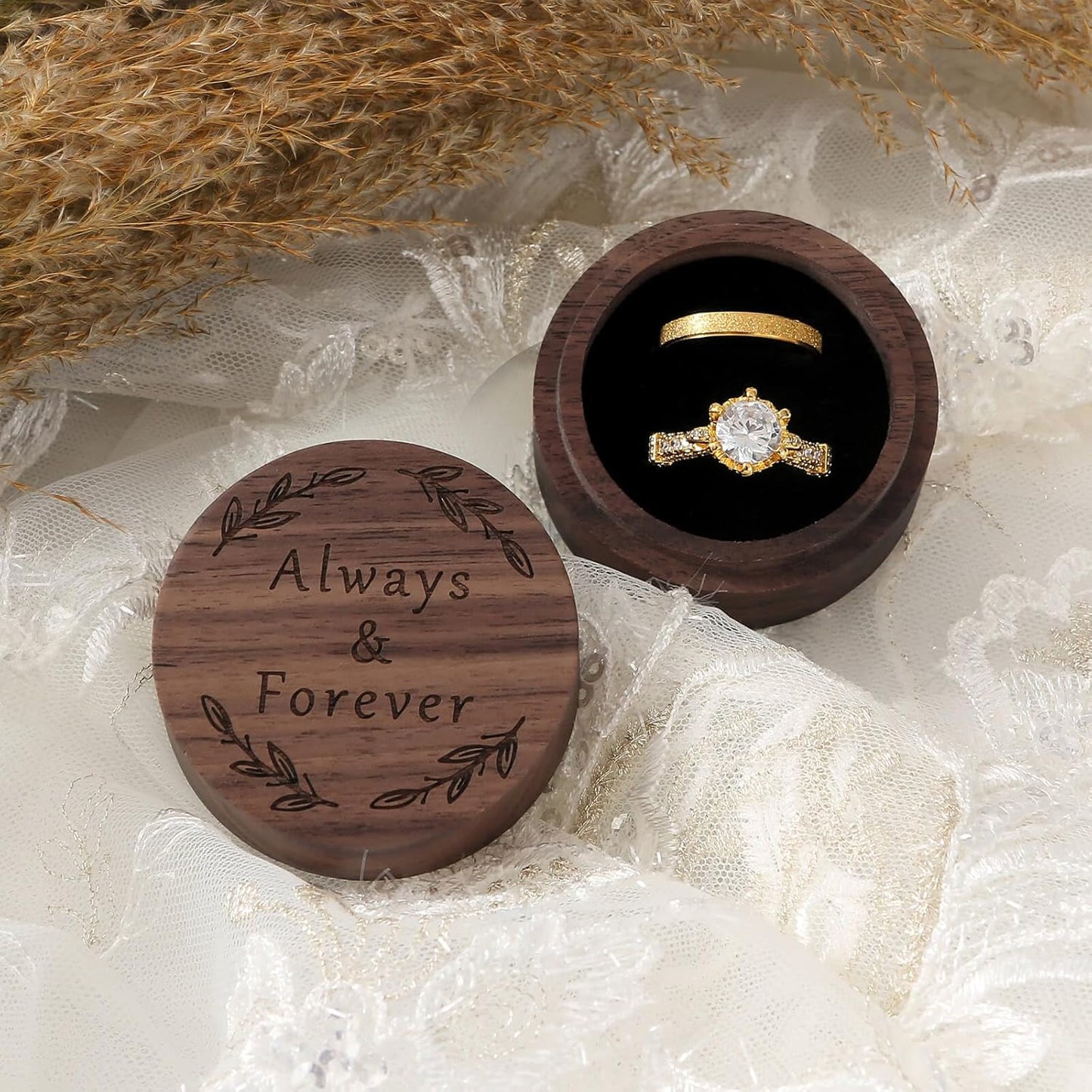 Handcrafted Wooden Ring Box for Weddings