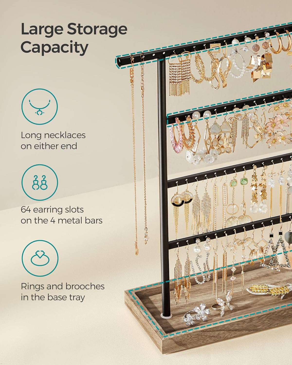 Metal Earring Holder Organizer