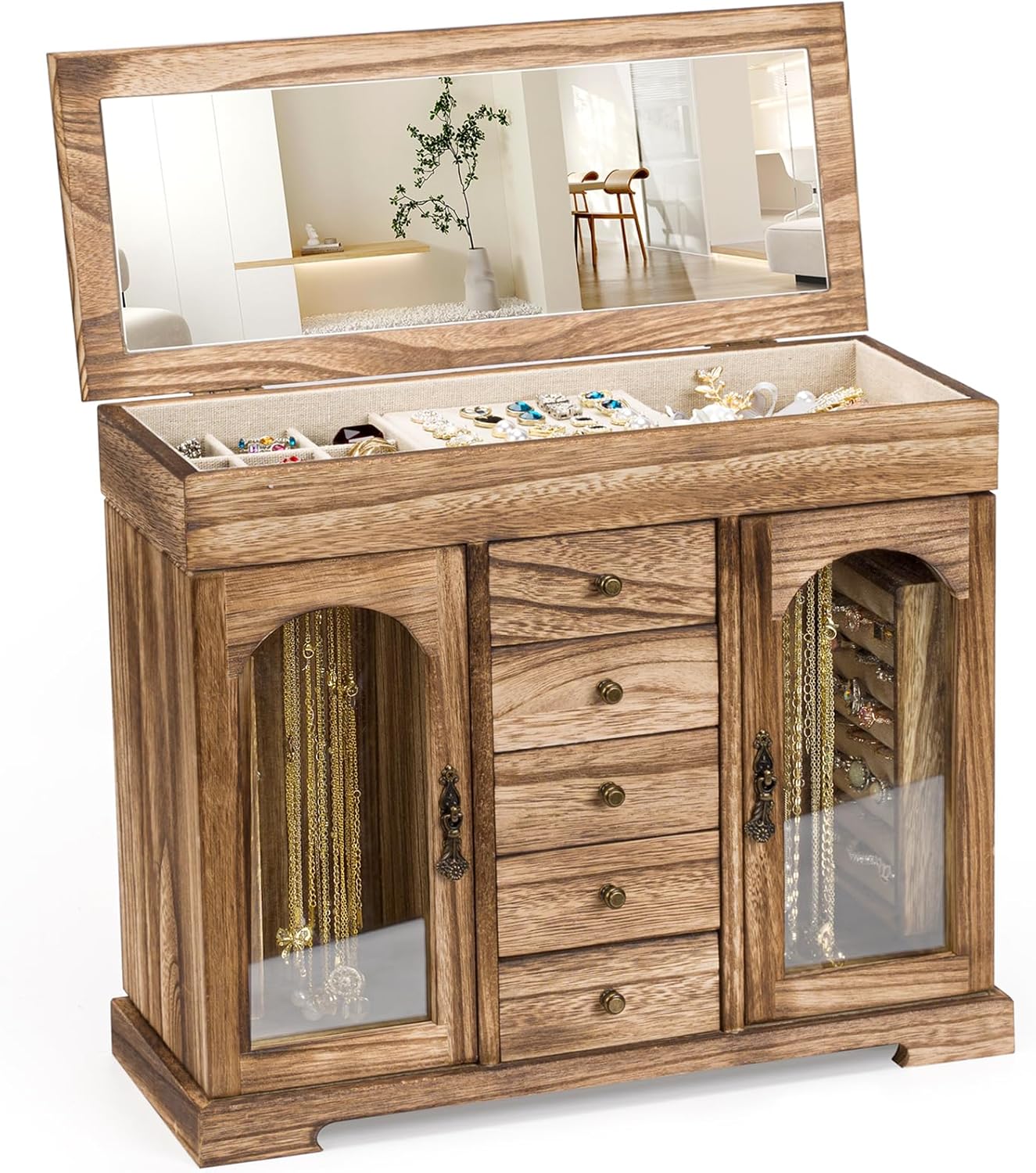 wooden jewelry organizer