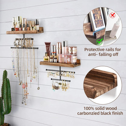 wooden wall jewelry hanger