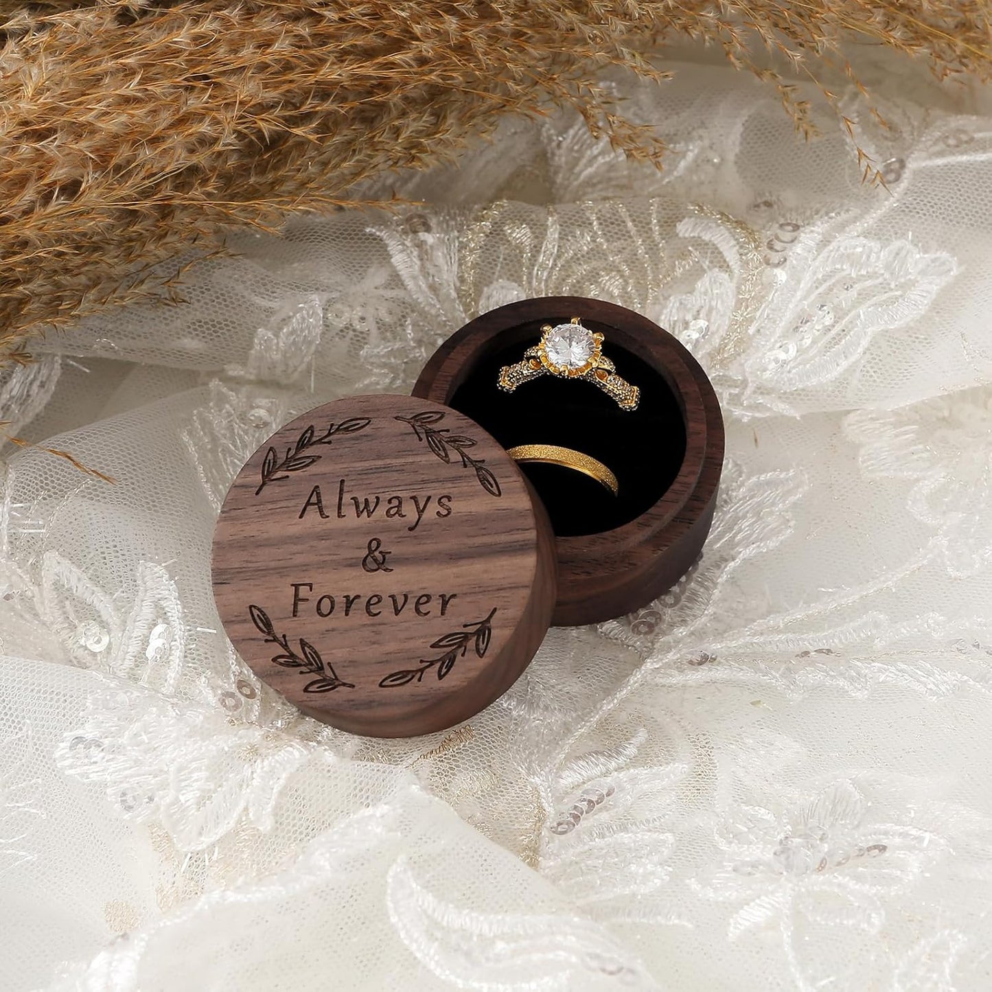 Handcrafted Wooden Ring Box for Weddings