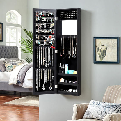 Wall Mounted Jewelry Armoire with Mirror