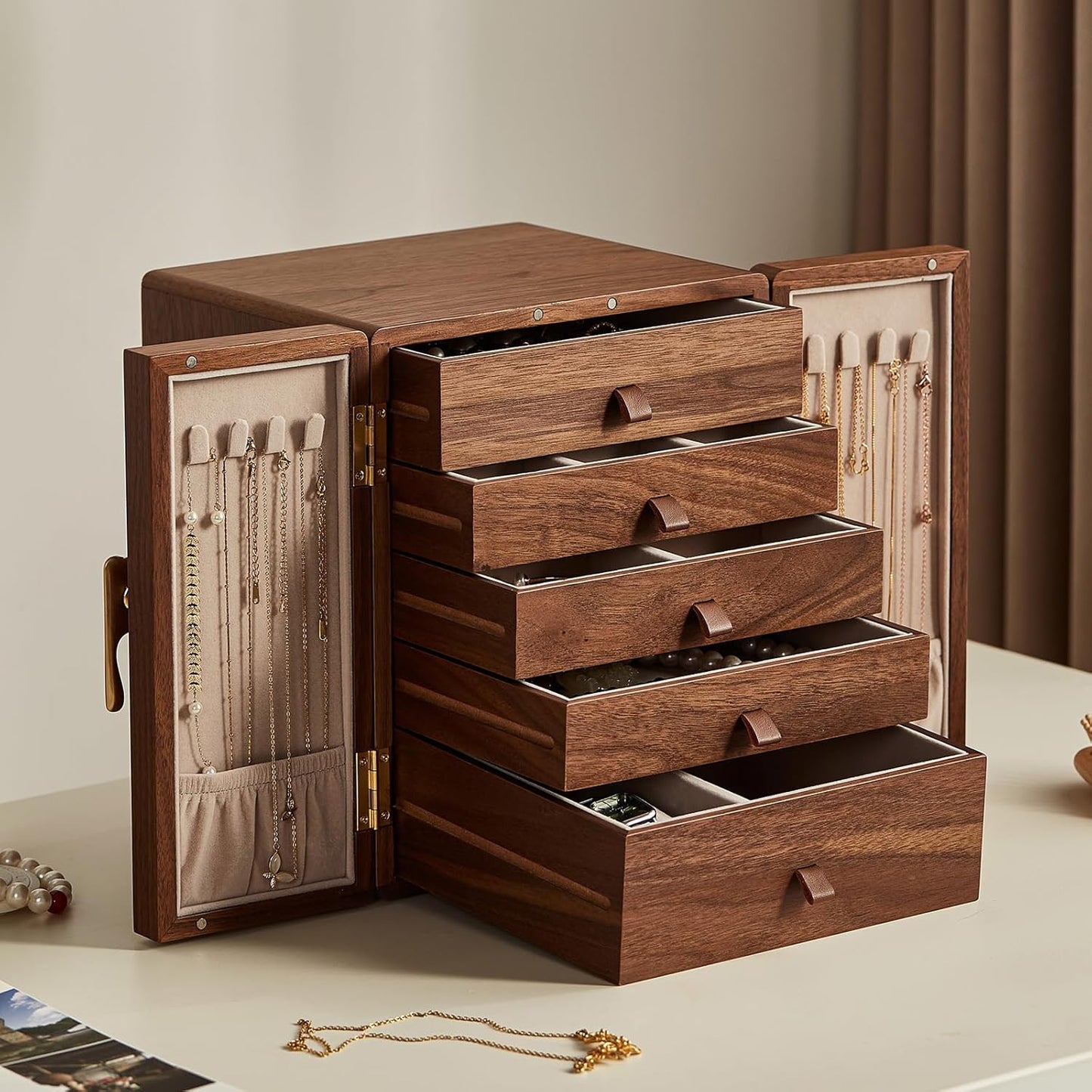walnut wooden jewelry box