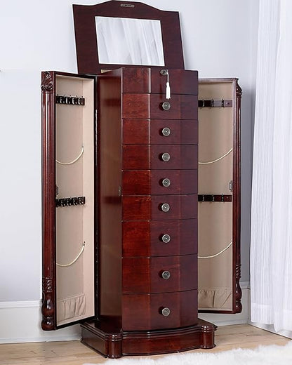 Extra Large Jewelry Armoire with Mirror