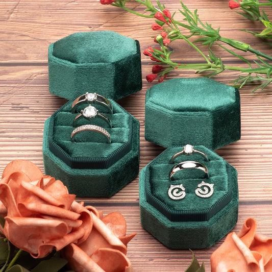 3 Slots Hexagon Ring Gift Box Wedding Ring Box