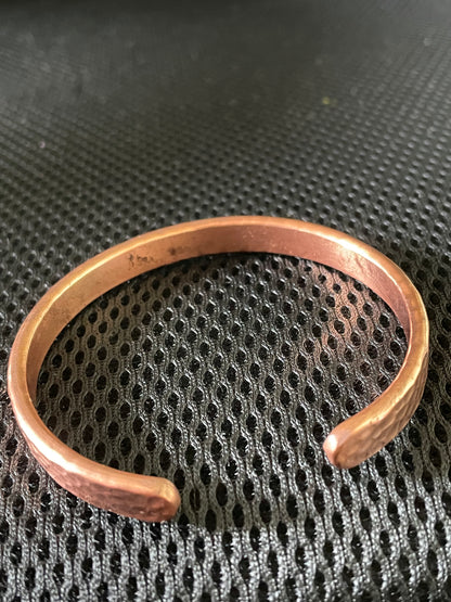 Hammered Copper Bracelet for Men Adjustable