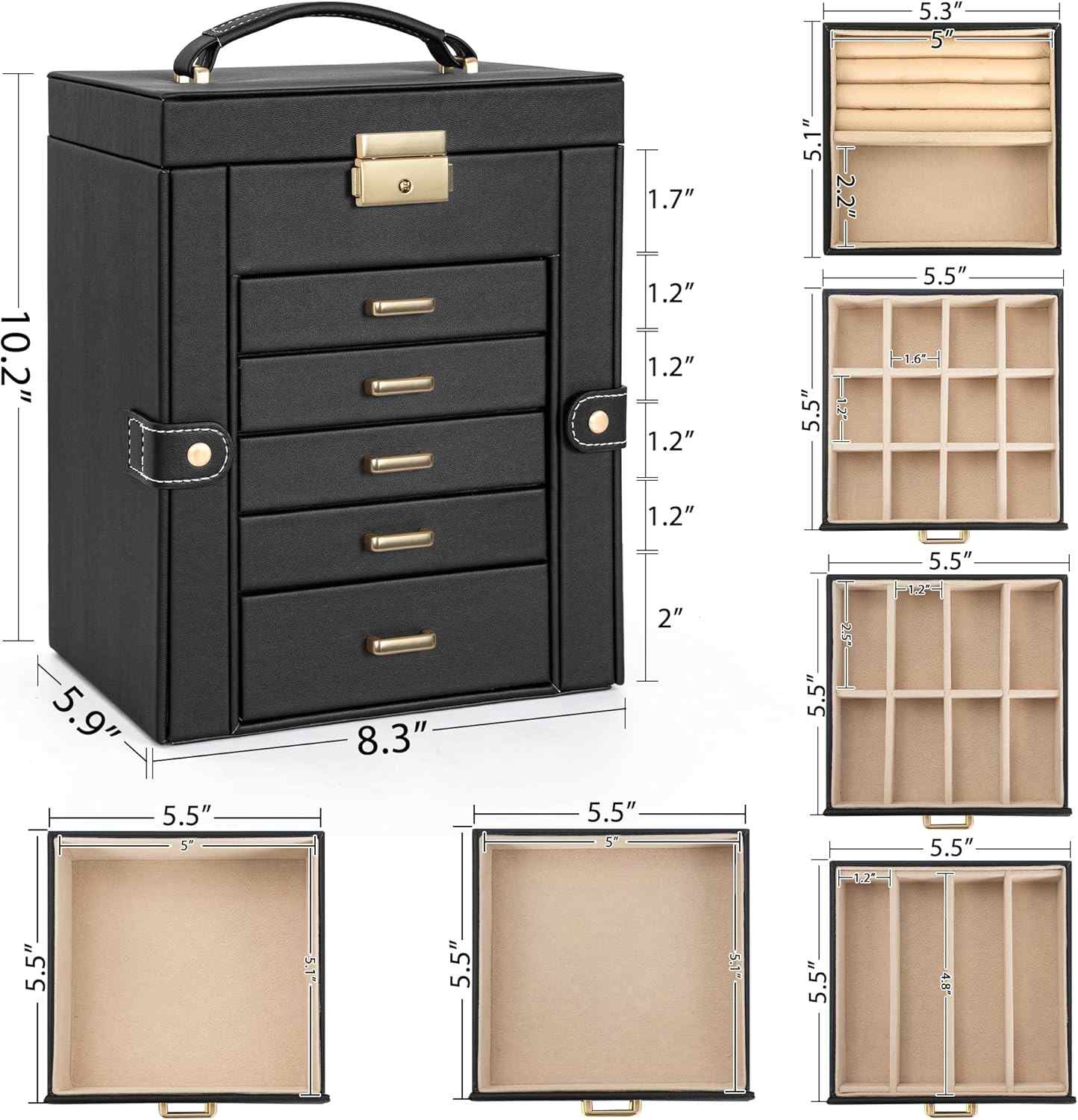 Jewelry Box Organizer with drawers